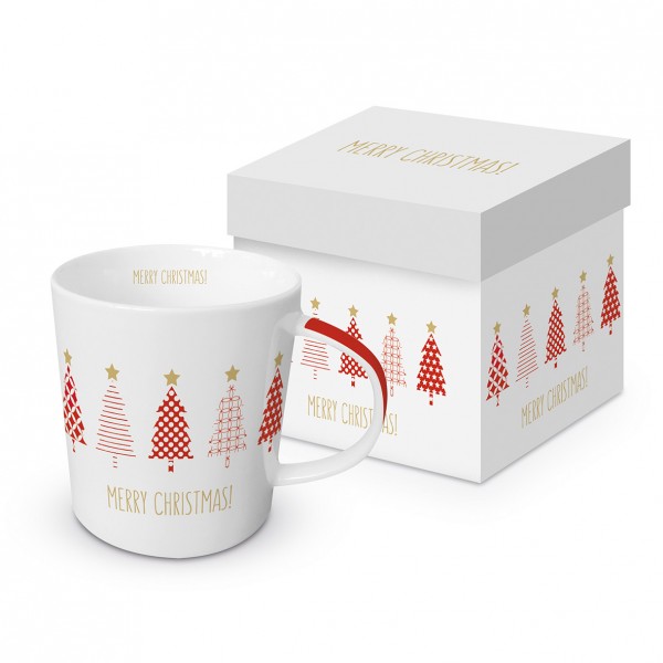 Tree Parade real gold Trend Mug in a matching square gift box 350ml New Bone China