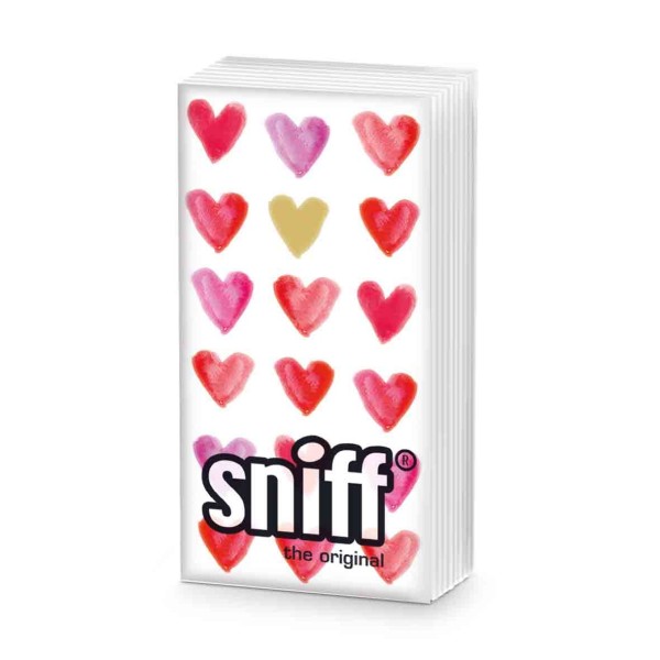 Aquarell Hearts gold Sniff Tissues