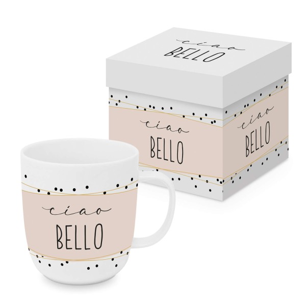 Ciao Bello Mug mattefinish in gift box 350ml New Bone China