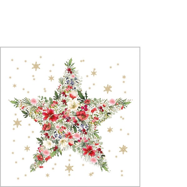 Beautiful Christmas Star Cocktail Napkins 25x25 cm
