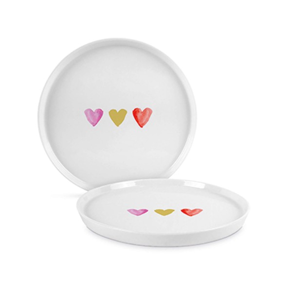 Aquarell hearts Plate New Bone China Ø 21cm