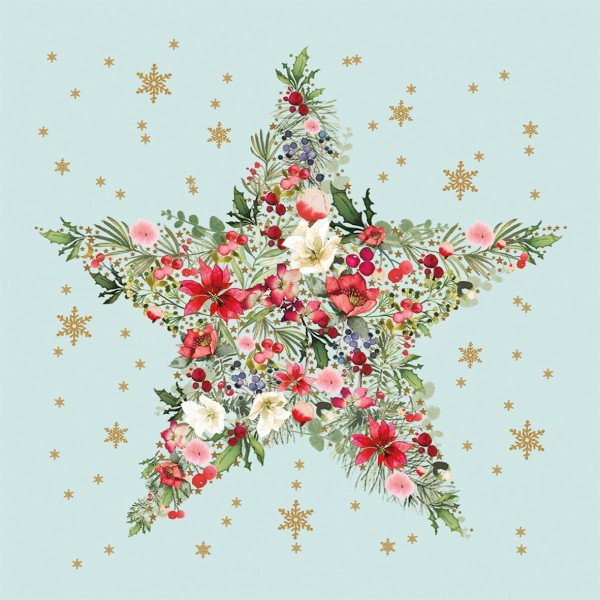 Beautiful Christmas Star blue Lunch Napkins 33x33 cm