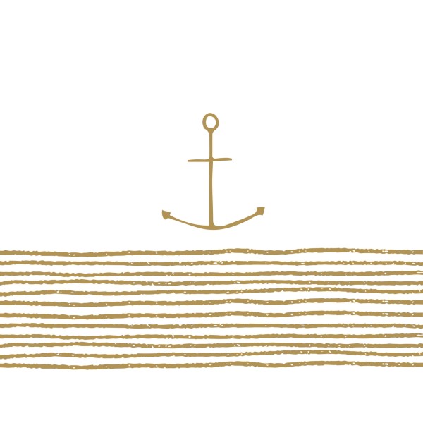 Pure Anchor gold Lunch Napkins 33x33 cm