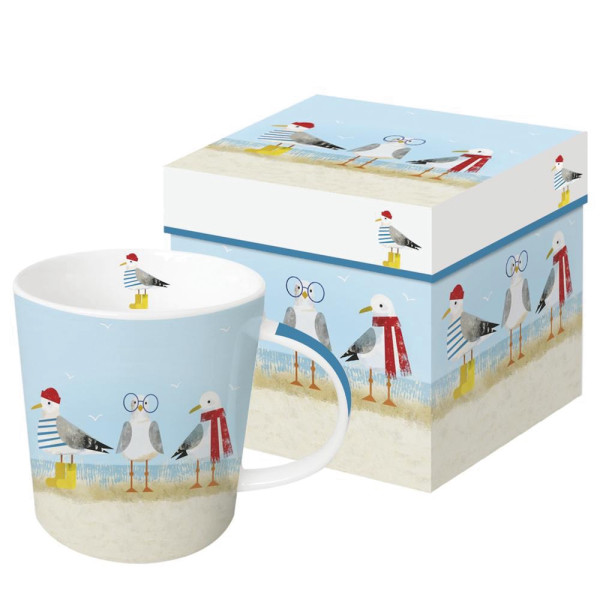 Sassy Seagulls Mug in gift box New Bone China 400 ml