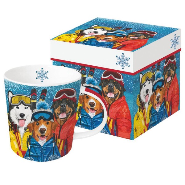 Ski Dogs Mug in gift box New Bone China 400 ml