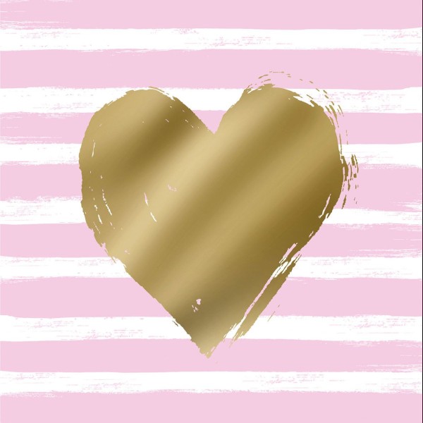 Hearts & Stripes rosé Lunch Napkins 33x33 cm