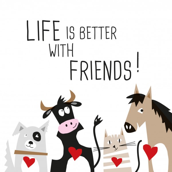Life is better with friends Lunch Napkins 33x33 cm