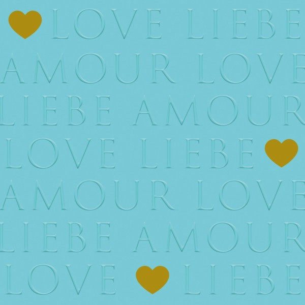 Love Letters turquoise embossed Lunch Napkins 33x33