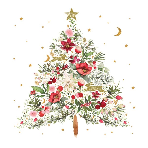 Beautiful Christmas Tree Lunch Napkins 33x33 cm