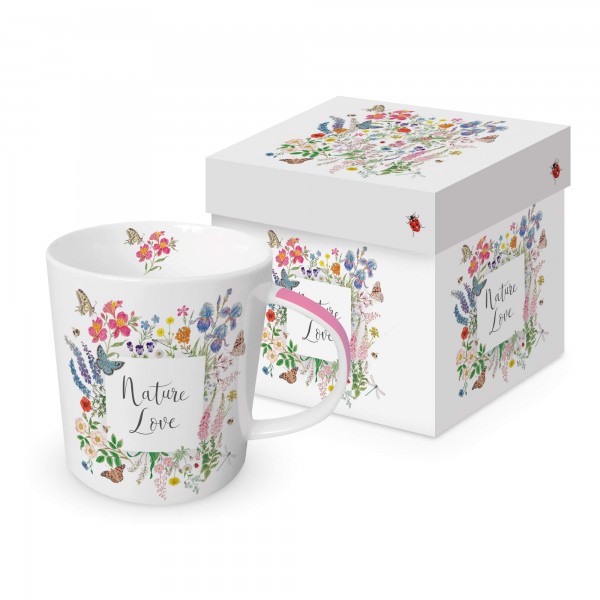Nature Romance Trend Mug in a matching square gift box 350ml New Bone China