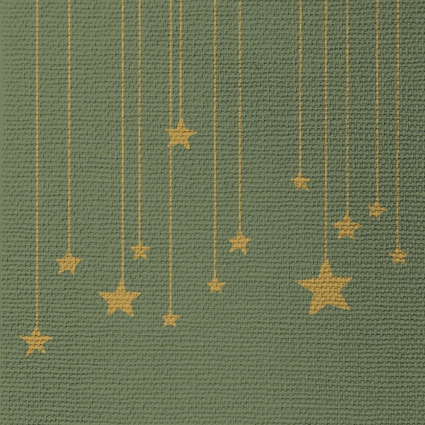 Stars on Canvas green Lunch Napkins 33x33 cm