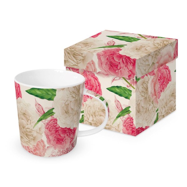 Peonies Mug in gift box 350ml New Bone China