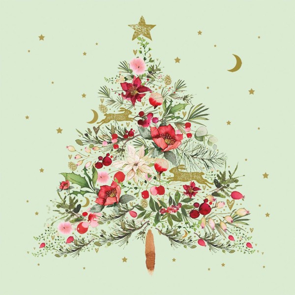 Beautiful Christmas Tree green Lunch Napkins 33x33 cm