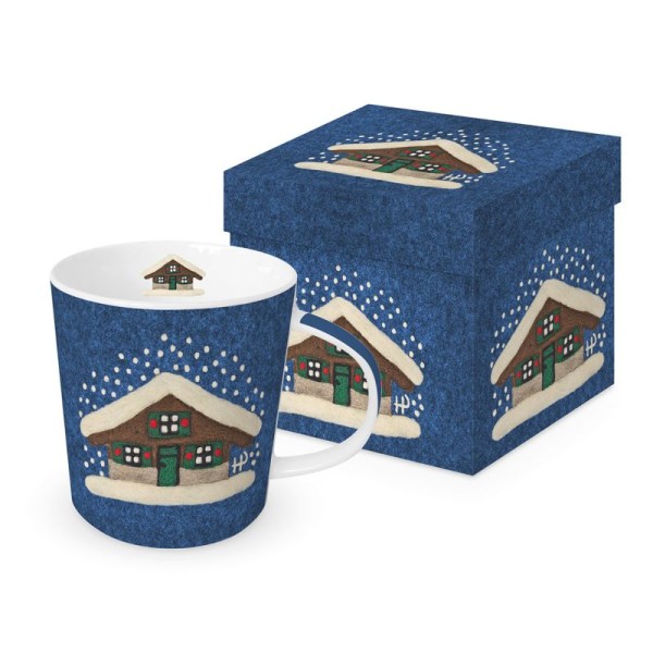 Hütte im Schnee Mug in gift box New Bone China 400 ml