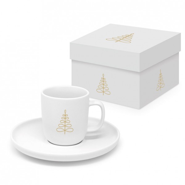 Pure Mood gold Espresso Mug matte in gift box, New Bone China, 100ml