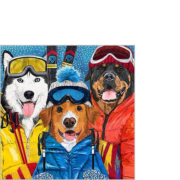 Ski Dogs Cocktail Napkins 25x25 cm