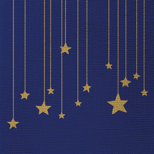 Stars on Canvas blue Lunch Napkins 33x33 cm
