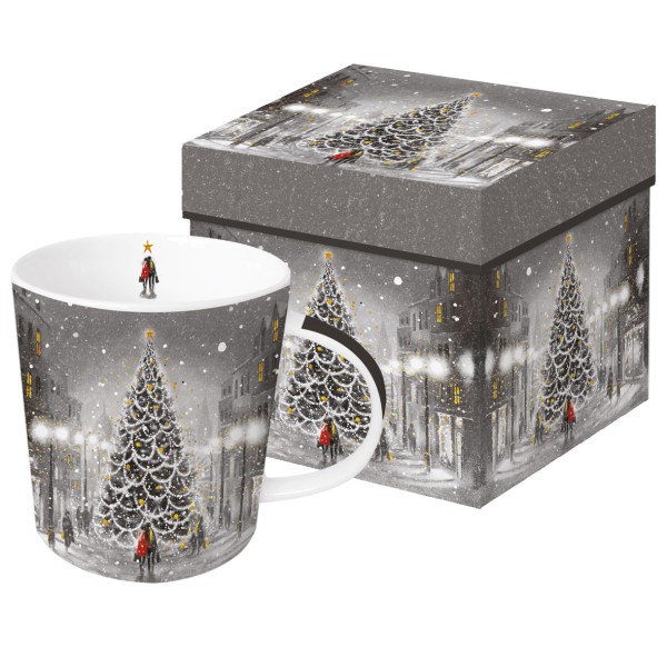 La Fete de Noel Trend Mug in a matching square gift box 350ml New Bone China