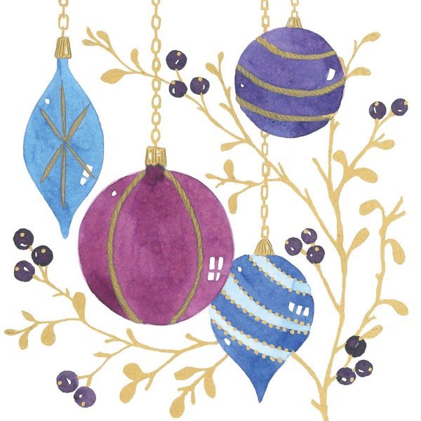 Ornaments purple Napkins 33x33 cm