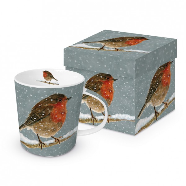 Snow is falling Trend Mug in a matching square gift box 350ml New Bone China