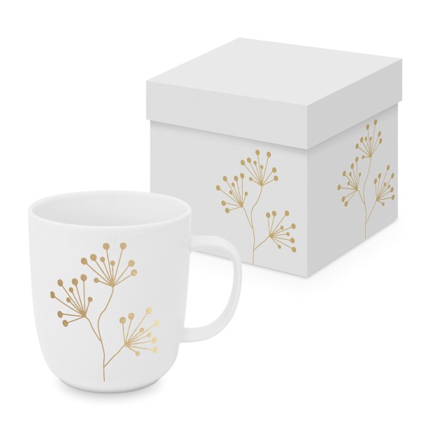 Pure Gold Berries Mug matte in gift box 350ml New Bone China