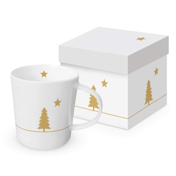 Pure Gold Tree Mug in gift box New Bone China 400 ml