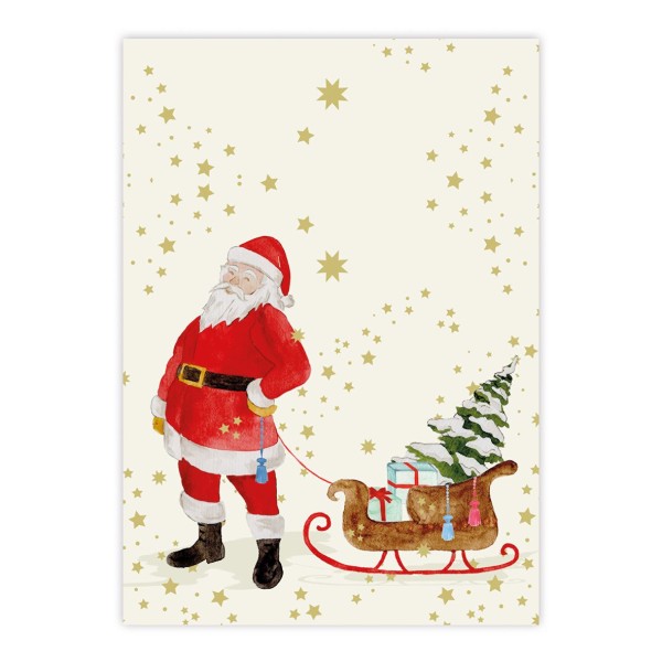 Snowflakes & Santa Postcard