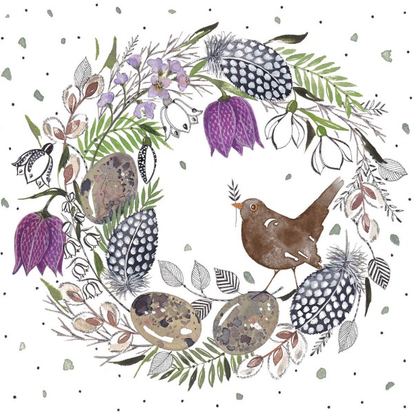 Feather Wreath Lunch Napkins 33x33