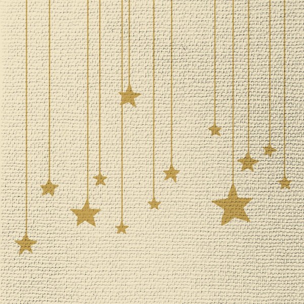 Stars on Canvas off-white Lunch Napkins 33x33 cm