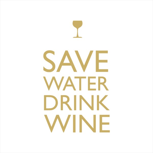 Save Water gold Lunch Napkins 33x33 cm