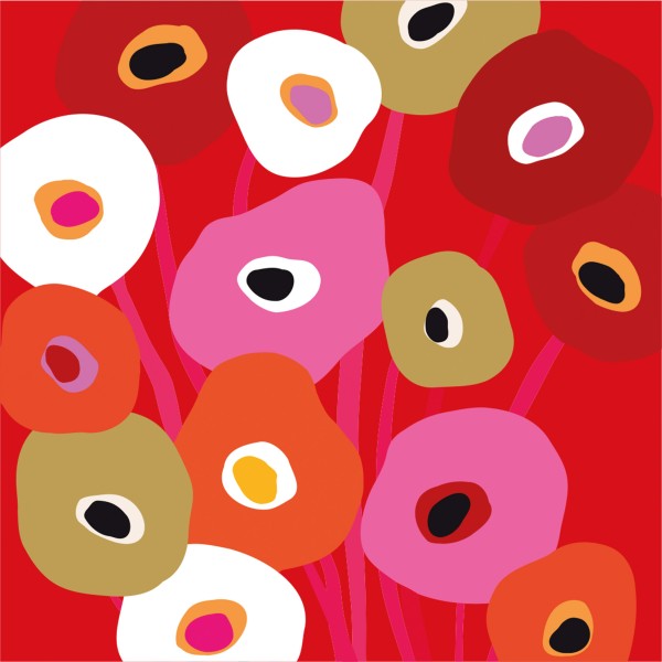 Super Bloom red Lunch Napkins 33x33 cm