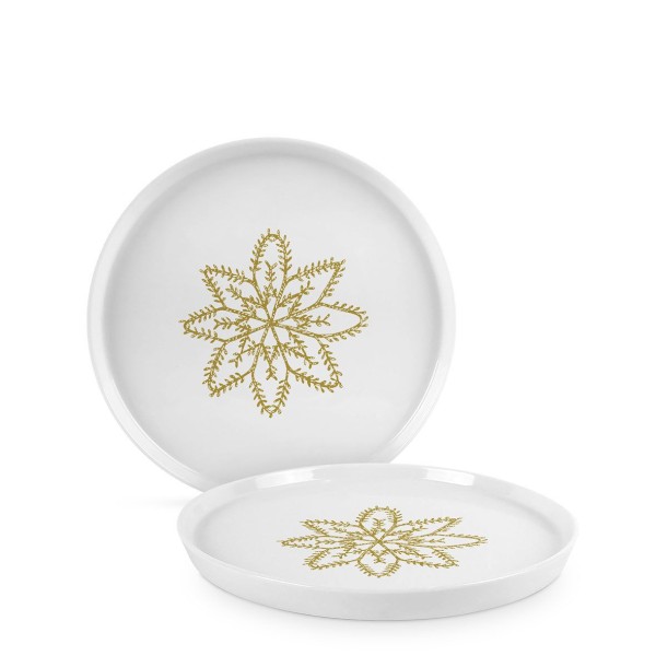 Atelier Cristal embossé or Trend plate New Bone China Ø 15 cm