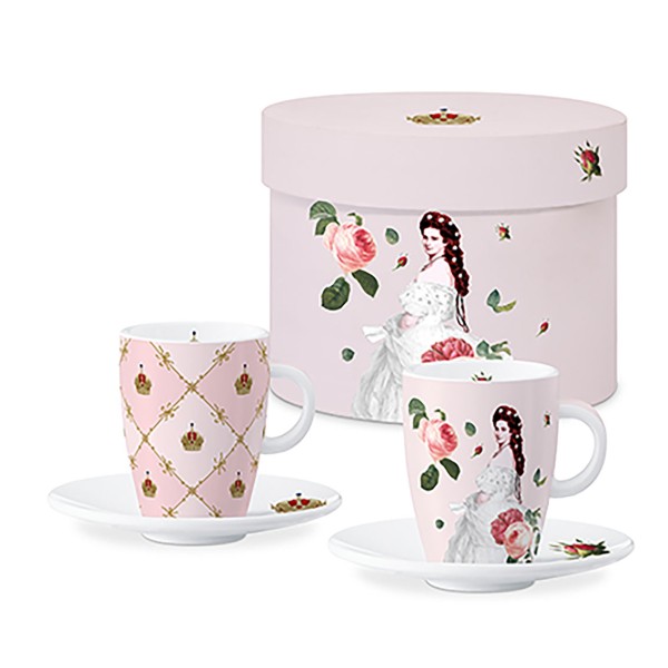 Sisi and Vienna Espresso Mugs set of 2 in gift box, New Bone China, 75ml