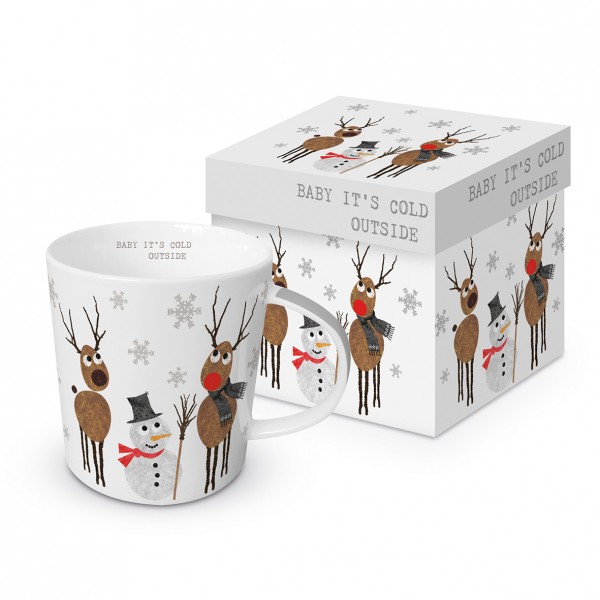 Cold Outside Trend Mug in a matching square gift box 350ml New Bone China