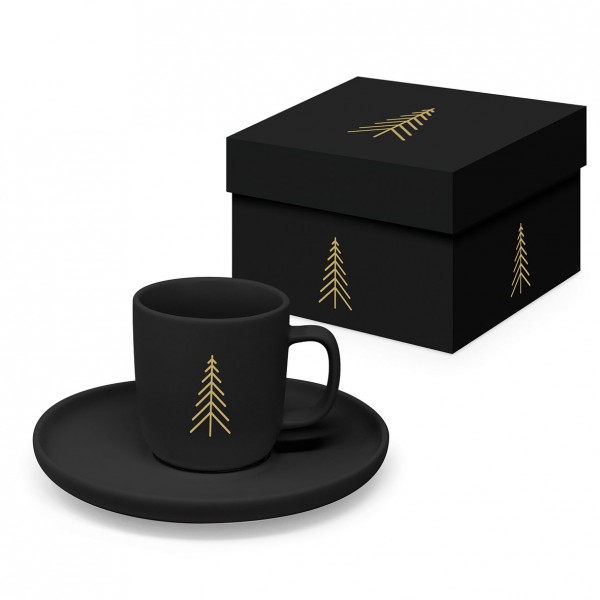 Pure Mood black Espresso Mug matte in gift box, New Bone China, 100ml