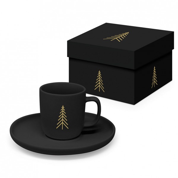 Pure Mood black Espresso Mug mit mattefinish in gift box New Bone China 0,1l