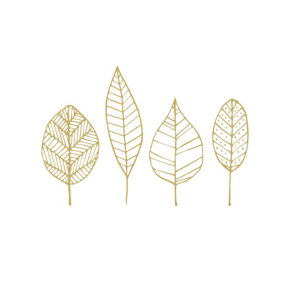 Pure Gold Leaves Lunch Napkins 33x33 cm