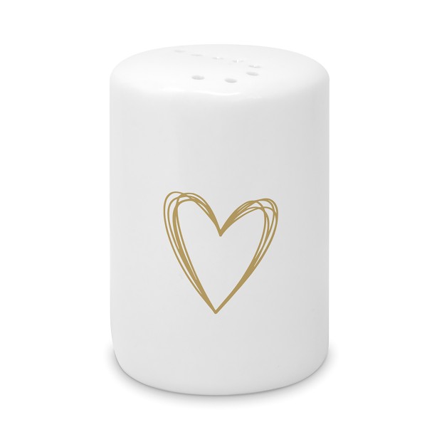 Pure Heart gold Salt shaker, New Bone China