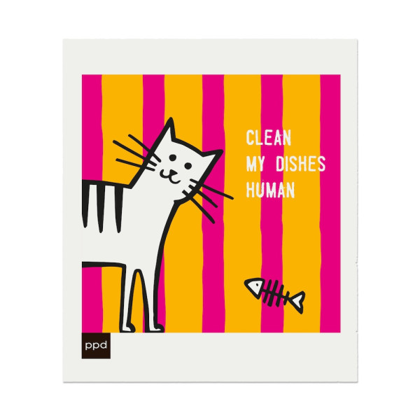 Impress the Cat dishcloth