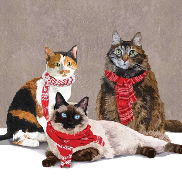 Scarf Cats Lunch Napkins 33x33 cm