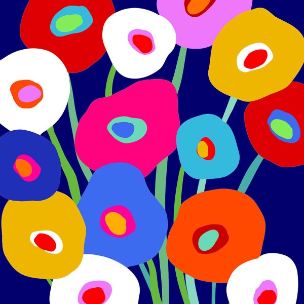 Super Bloom blue Lunch Napkins 33x33