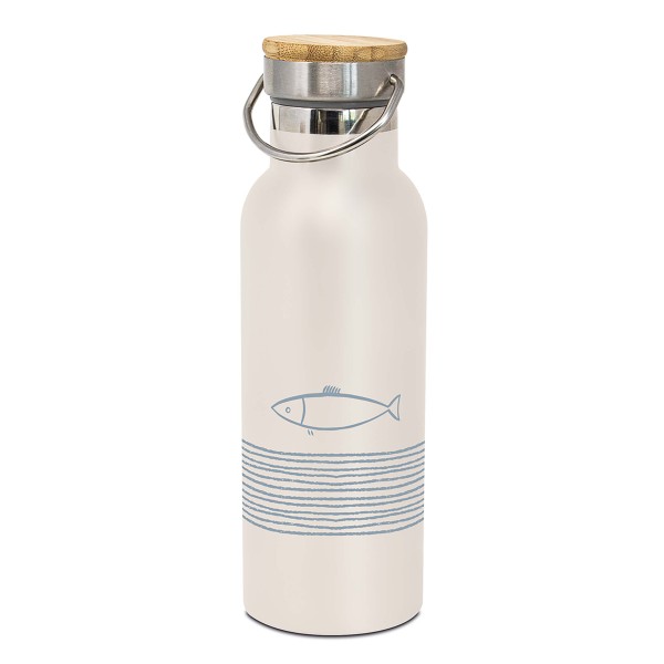Pure Fish off white Stainless Steel Bottle 500ml