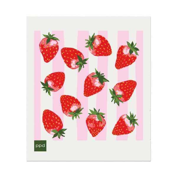 Strawberry & Stripes dishcloth