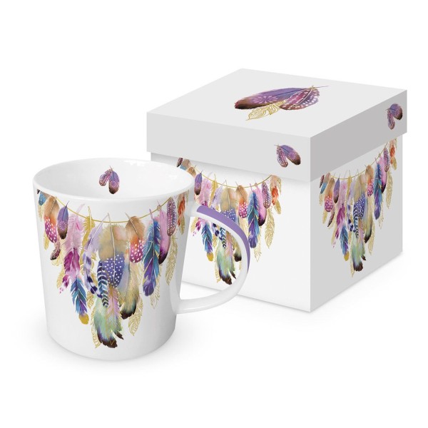 Collier des plumes Mug in gift box 350ml New Bone China