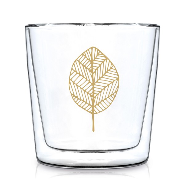 Pure Gold Leaves Doublewall Trendglass 300ml
