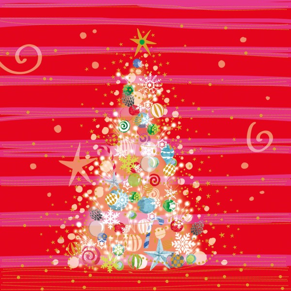 Christmas Red & Pink Lunch Napkins 33x33 cm