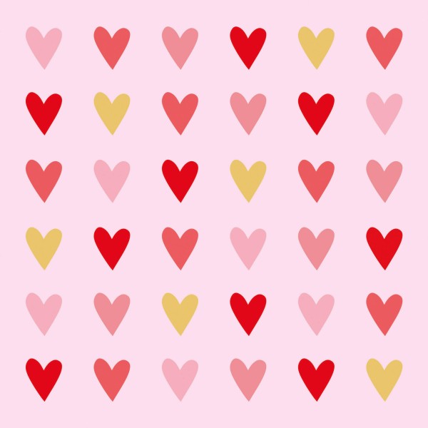 Heart infusion rose Napkins 33x33 cm