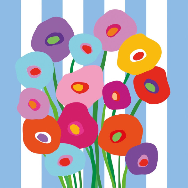 Super Bouquet bleu Napkins 33x33 cm