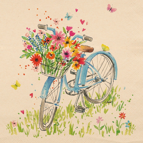 Flower Deers green Napkins 33x33 cm