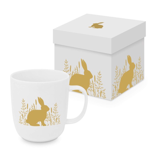Pure Easter gold Trend Mug in a matching square gift box 350ml New Bone China